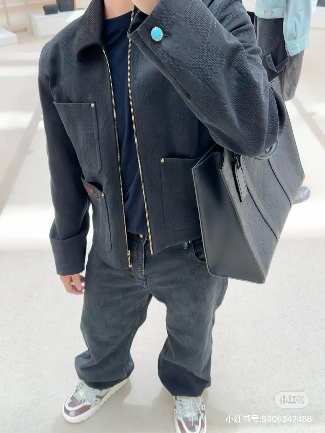 Louis Vuitton/Louis Vuitton dark checkerboard jeans